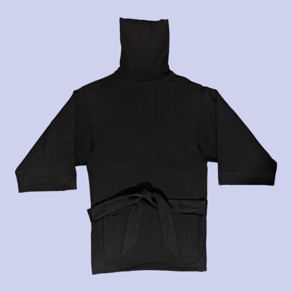Theory Sweaters - Theory | NWT Women's Merino Wool Wide Sleeve Belted Turtleneck Black Petite XS